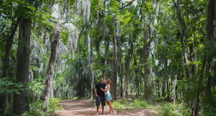 Romance and exploration bloom under the Spanish moss at First Landing State Prk