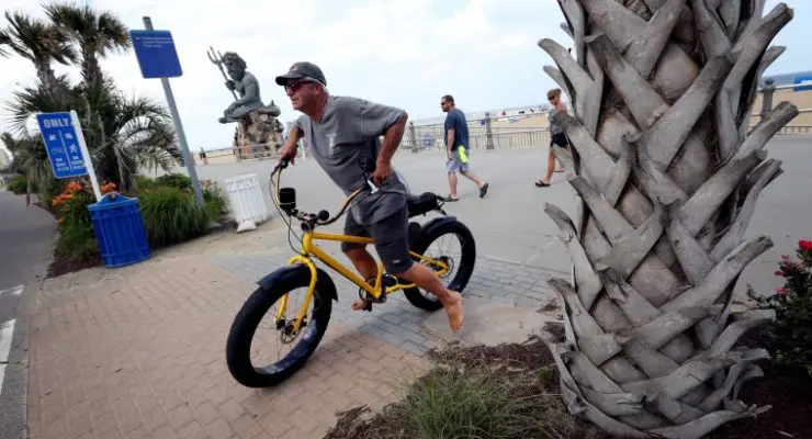 Large wheels on beach cruisers help get through the sand