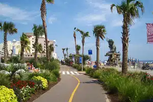 The Bike path adjacent to the boardwalk.