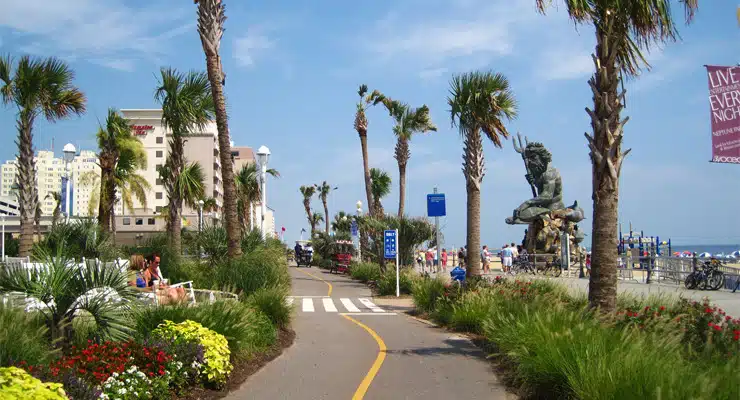 The Bike path adjacent to the boardwalk.