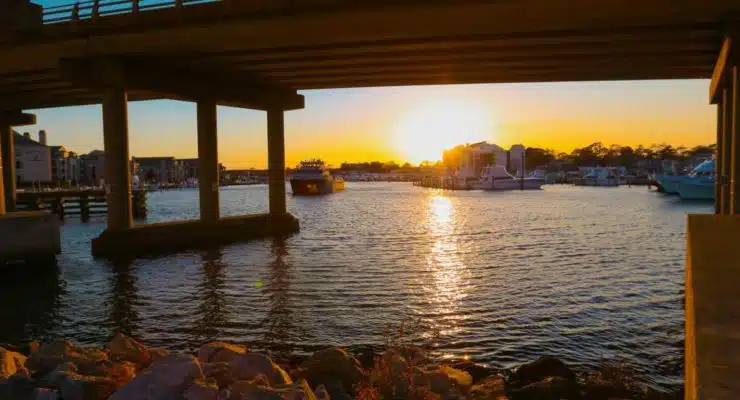 Under Rudee Inlet Bridge